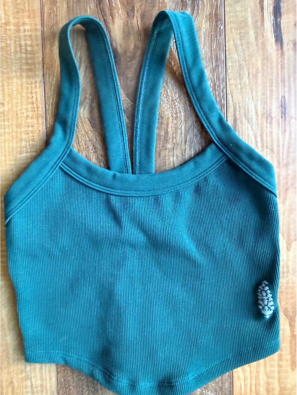 Free People Movement FP Movement Sports Bra XS/S Teal Ribbed Strappy Crop Top